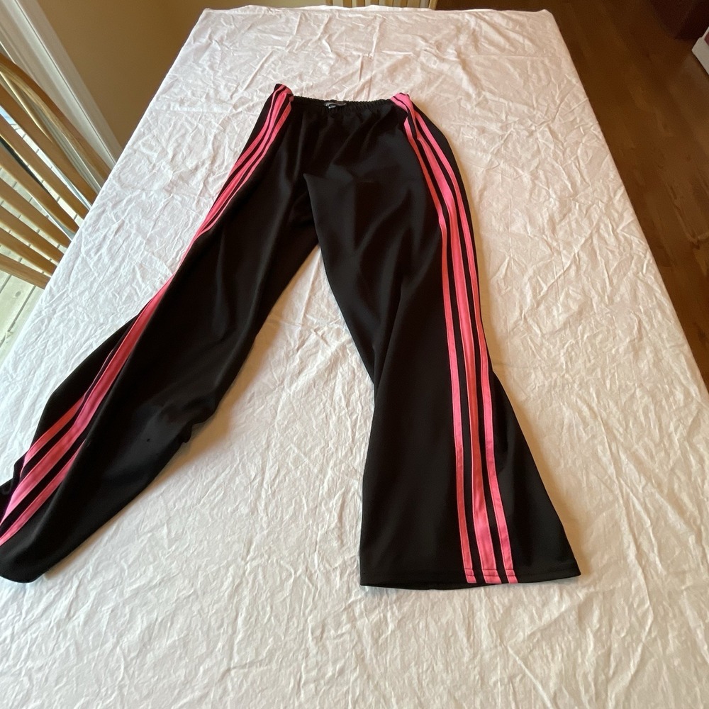 Sweatpants Fame 4 Fifteen Joggers Black Pink Stripes Relaxed Fit Elastic Waist